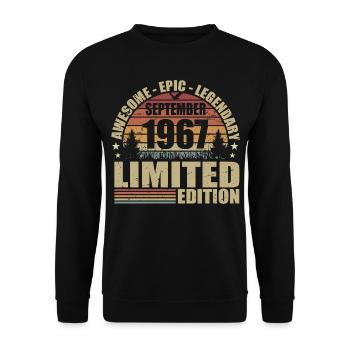1967 September 1967 Anniversary September 1967 - Unisex Sweatshirt - black - Front - Alina (178cm) & Michal (187cm)