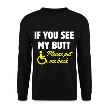 Fauteuil roulant Handicap Handicap Amputation Tr - Sweat-shirt Unisexe - noir - Devant - Alina (178cm) & Michal (187cm)