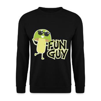 Guy Fun Fungi Mushroom - Unisex Pullover - Schwarz - Vorne - Alina (178cm) & Michal (187cm)