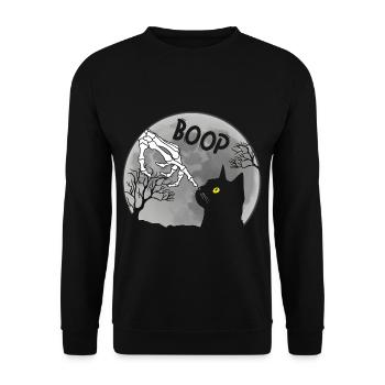 Boop Skeleton Cat Halloween - Unisex Sweatshirt - black - Front - Alina (178cm) & Michal (187cm)