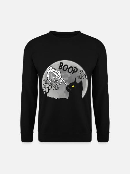 Boop Skeleton Cat Halloween - Unisex Sweatshirt - black