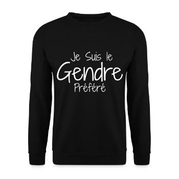 Schwiegersohn Humor, Schwiegersohn Idealer Humor - Unisex Pullover - Schwarz - Vorne - Alina (178cm) & Michal (187cm)