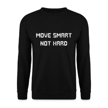 Move Smart Not Hard - Umzug - Unisex Pullover - Schwarz - Vorne - Alina (178cm) & Michal (187cm)