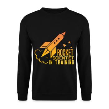 Zukünftiger Raketenwissenschaftler im Training Trä - Unisex Pullover - Schwarz - Vorne - Alina (178cm) & Michal (187cm)