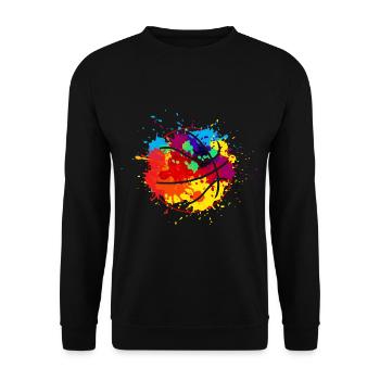 Basketball Kunst Ball - Unisex Pullover - Schwarz - Vorne - Alina (178cm) & Michal (187cm)