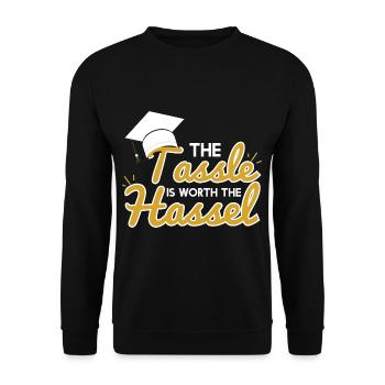 The Tassle Is Worth The Hassel - Unisex Sweatshirt - black - Front - Alina (178cm) & Michal (187cm)