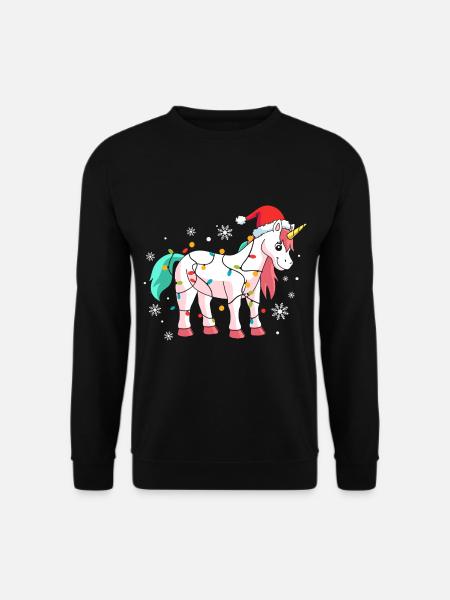 Einhorn Weihnachten - Unisex Pullover - Schwarz