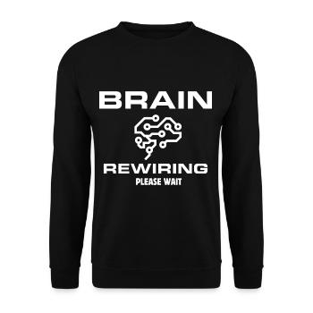 Hirntumor Gehirn Neuverdrahtung Bitte warten Neuro - Unisex Pullover - Schwarz - Vorne - Alina (178cm) & Michal (187cm)