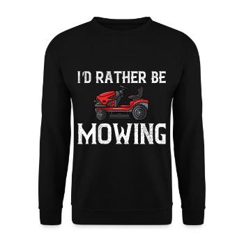 Rasenmäher Lustig Rasen Mähen Traktor - Unisex Pullover - Schwarz - Vorne - Alina (178cm) & Michal (187cm)