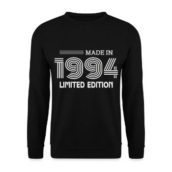 1994 Geburtstagsgeschenkidee 1994 - Unisex Pullover - Schwarz - Vorne - Alina (178cm) & Michal (187cm)