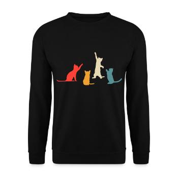 Cats Cat Choice Choose School Start Show Up - Unisex Sweatshirt - black - Front - Alina (178cm) & Michal (187cm)