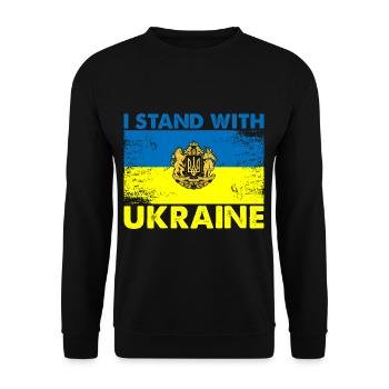 I Stand With Ukraine - Unisex Sweatshirt - black - Front - Alina (178cm) & Michal (187cm)