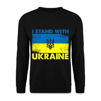 I Stand With Ukraine - Unisex Pullover - Schwarz - Vorne - Alina (178cm) & Michal (187cm)
