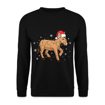 Donkey Christmas - Unisex Sweatshirt - black - Front - Alina (178cm) & Michal (187cm)