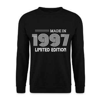 1997 Geburtstagsgeschenk 1997 Geschenkidee - Unisex Pullover - Schwarz - Vorne - Alina (178cm) & Michal (187cm)