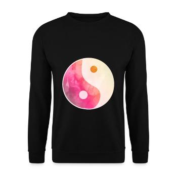 yin yang symbole icônes symbolisme yoga - Sweat-shirt Unisexe - noir - Devant - Alina (178cm) & Michal (187cm)