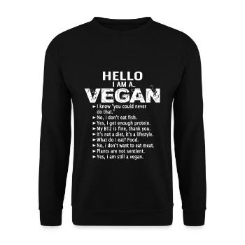 Vegan vegan vegan - Unisex Sweatshirt - black - Front - Alina (178cm) & Michal (187cm)