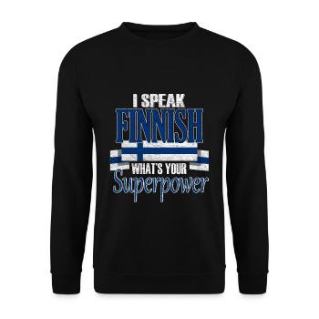 Finland - Unisex Sweatshirt - black - Front - Alina (178cm) & Michal (187cm)