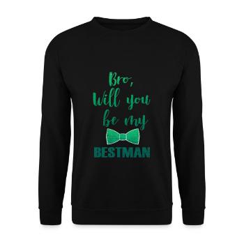 Bruder des Bräutigam Hochzeit Heiraten Geschenk - Unisex Pullover - Schwarz - Vorne - Alina (178cm) & Michal (187cm)