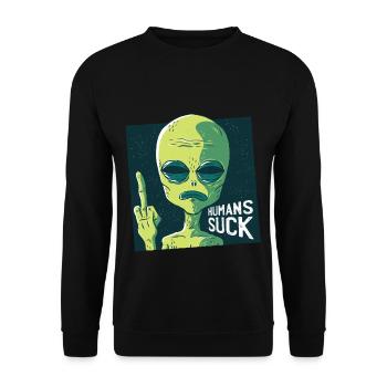 Alien Sci-Fi Ufo Spatial Space Space Finger - Sweat-shirt Unisexe - noir - Devant - Alina (178cm) & Michal (187cm)