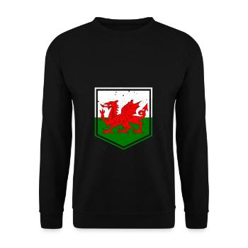 Wales flag flag - Unisex Sweatshirt - black - Front - Alina (178cm) & Michal (187cm)