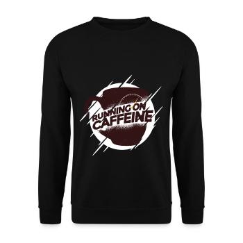 Café Caféine Grain - Courir sur la caféine - Sweat-shirt Unisexe - noir - Devant - Alina (178cm) & Michal (187cm)