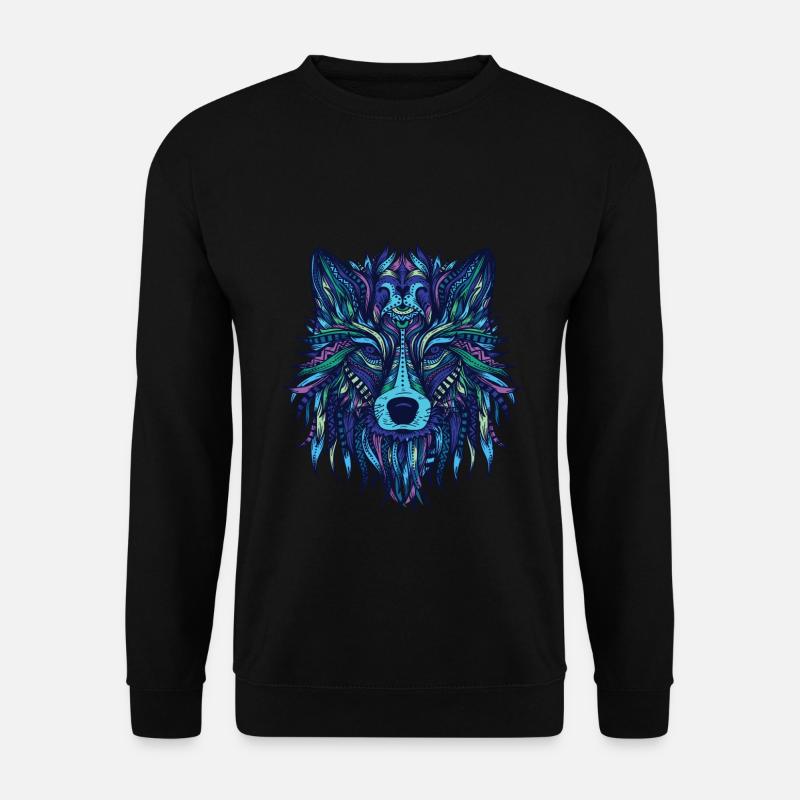 Wolf - Unisex Pullover - Schwarz