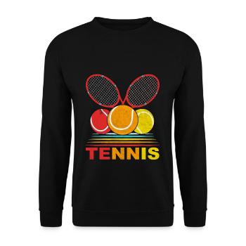 tennis racket - Unisex Sweatshirt - black - Front - Alina (178cm) & Michal (187cm)