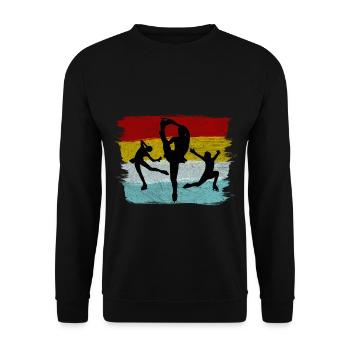 Eislauf Schlittschuh Wintersport Eiskunstlauf - Unisex Pullover - Schwarz - Vorne - Alina (178cm) & Michal (187cm)