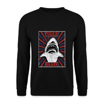 Tigerhai Haie Meeresbewohner Meeressaeuger Hai - Unisex Pullover - Schwarz - Vorne - Alina (178cm) & Michal (187cm)