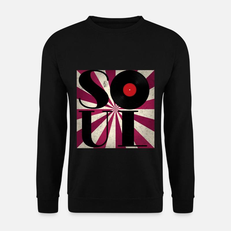 Soul Vinyl Musiker Musik Vintage Retro Jazz 80er - Unisex Pullover - Schwarz