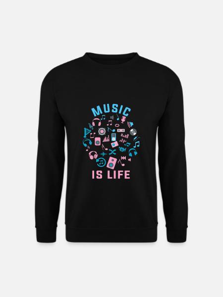 Music is life - Unisex Pullover - Schwarz