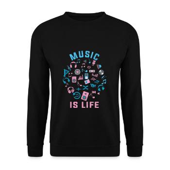 Musik - Unisex Pullover - Schwarz - Vorne - Alina (178cm) & Michal (187cm)