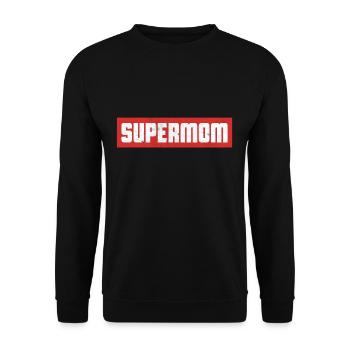 Mama Mutterschaft Superheld Supermama Mutter Mamma - Unisex Pullover - Schwarz - Vorne - Alina (178cm) & Michal (187cm)