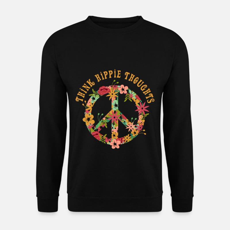 Hippie Hippies Peace Peacezeichen Liebe - Unisex Pullover - Schwarz
