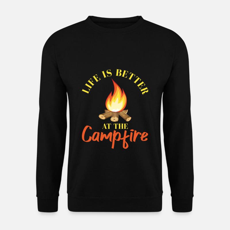 Camping Zelten Lagerfeuer - Unisex Pullover - Schwarz