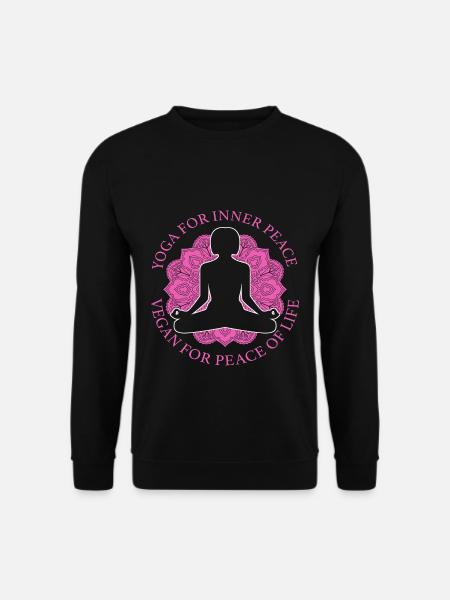 Yoga innerer Frieden Vegan Veganer Veganerin - Unisex Pullover - Schwarz