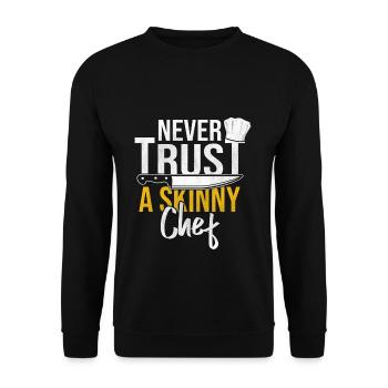 chef - Unisex Sweatshirt - black - Front - Alina (178cm) & Michal (187cm)