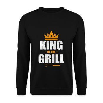 Grillkönig Grillen Grillmeister Grillsaison - Unisex Pullover - Schwarz - Vorne - Alina (178cm) & Michal (187cm)