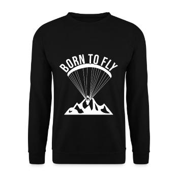 Gleitschirmfliegen Gleitschirm - Unisex Pullover - Schwarz - Vorne - Alina (178cm) & Michal (187cm)