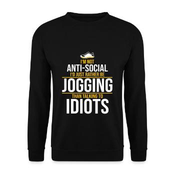 jogging - Unisex Sweatshirt - black - Front - Alina (178cm) & Michal (187cm)