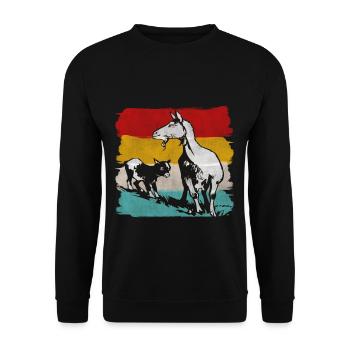 Goat Farm Farm Farmer Farmer Agriculture - Unisex Sweatshirt - black - Front - Alina (178cm) & Michal (187cm)