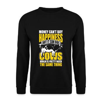 Fermier vaches fermier - Sweat-shirt Unisexe - noir - Devant - Alina (178cm) & Michal (187cm)