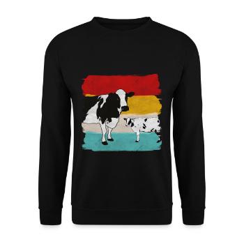 Cow cows - Unisex Sweatshirt - black - Front - Alina (178cm) & Michal (187cm)