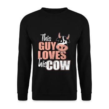 Cow cows - Unisex Sweatshirt - black - Front - Alina (178cm) & Michal (187cm)