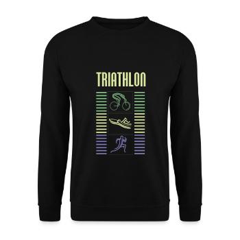 Triathlon - Unisex Sweatshirt - black - Front - Alina (178cm) & Michal (187cm)