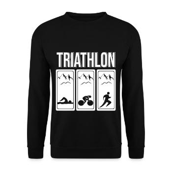 Triathlon triathlete - Unisex Sweatshirt - black - Front - Alina (178cm) & Michal (187cm)