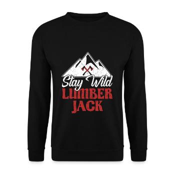 Bûcheron Bûcheron Rester Sauvage Bûcheron - Sweat-shirt Unisexe - noir - Devant - Alina (178cm) & Michal (187cm)