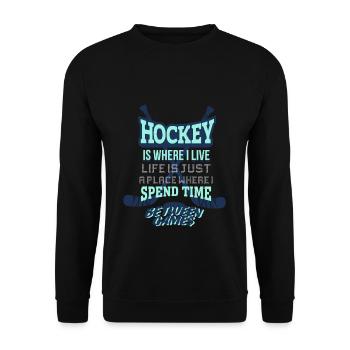 Hockey sur glace Hockey sur glace Joueur de hockey sur glace - Sweat-shirt Unisexe - noir - Devant - Alina (178cm) & Michal (187cm)