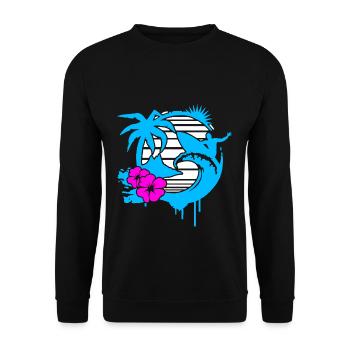 Surfen Surfer - Unisex Pullover - Schwarz - Vorne - Alina (178cm) & Michal (187cm)
